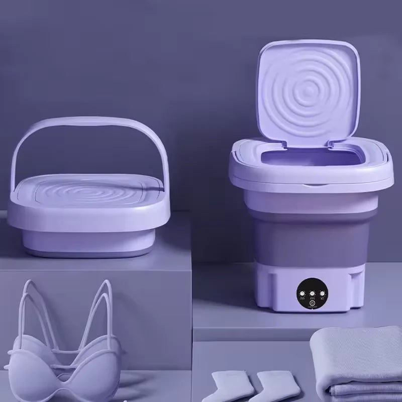 Portable Folding Mini Washing Machine Bucket for Clothes Socks Underwear Cleaning Washer Portable Small Travel Washing Machine